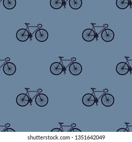 bicycle fixed gear seamless doodle pattern