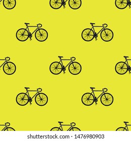 bicycle fixed gear seamless doodle pattern, vector illustration