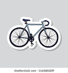 bicycle fixed gear sticker doodle icon