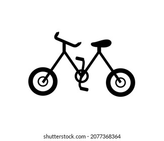 Bicycle flat black icon. Recreation, sports 