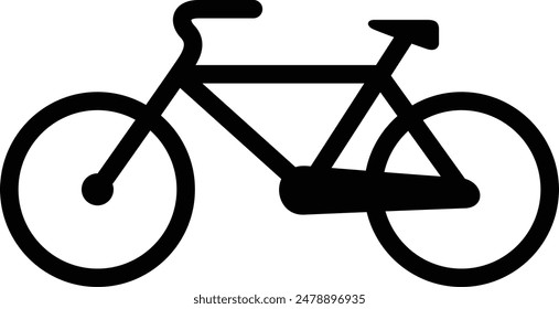 Bicycle flat black vector icon.