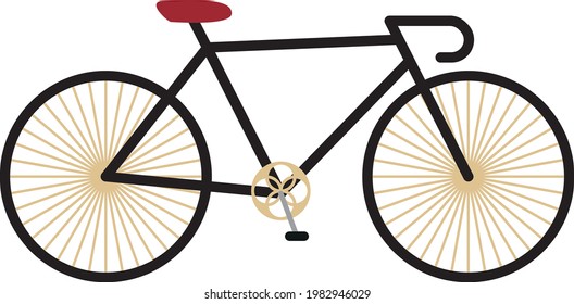Bicycle. Flat design. Ecological transport.
