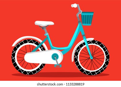 Bicycle, flat design vector illustration