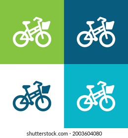 Juego de iconos mínimo de cuatro colores Plano
