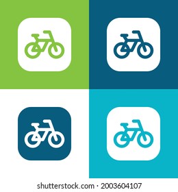 Bicycle Flat four color minimal icon set