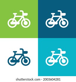 Bicycle Flat four color minimal icon set