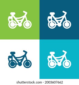 Bicycle Flat four color minimal icon set