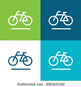 Bicycle Flat four color minimal icon set