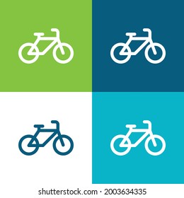 Juego de iconos mínimo de cuatro colores Plano