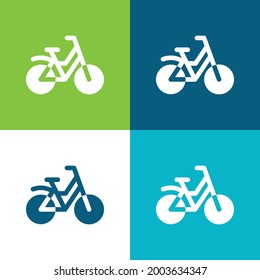 Juego de iconos mínimo de cuatro colores Plano