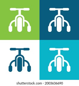Juego de iconos mínimo de cuatro colores Plano