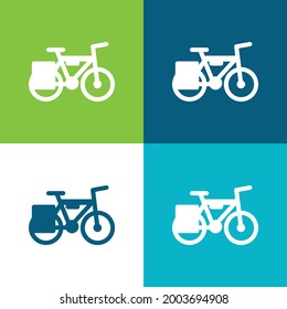 Bicycle Flat four color minimal icon set