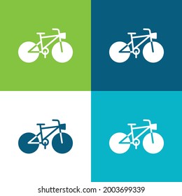 Bicycle Flat four color minimal icon set