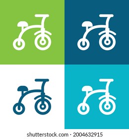 Juego de iconos mínimo de cuatro colores Plano