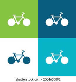 Bicycle Flat four color minimal icon set