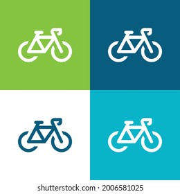 Juego de iconos mínimo de cuatro colores Plano