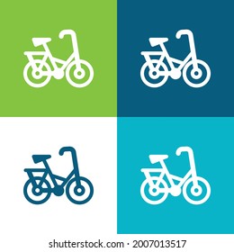 Bicycle Flat four color minimal icon set