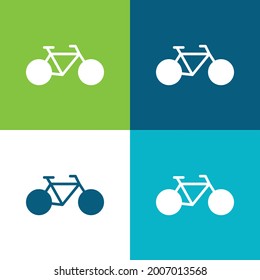 Juego de iconos mínimo de cuatro colores Plano