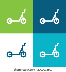 Bicycle Flat four color minimal icon set