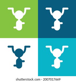 Bicycle Flat four color minimal icon set