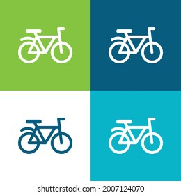 Bicycle Flat four color minimal icon set