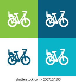 Bicycle Flat four color minimal icon set