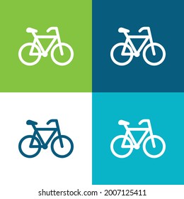 Juego de iconos mínimo de cuatro colores Plano
