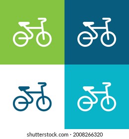 Bicycle Flat four color minimal icon set