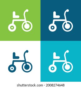 Juego de iconos mínimo de cuatro colores Plano