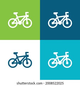 Bicycle Flat four color minimal icon set