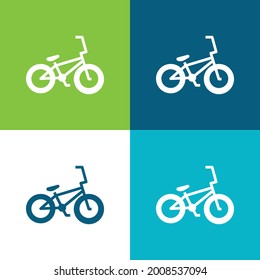 Bicycle Flat four color minimal icon set