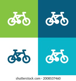 Juego de iconos mínimo de cuatro colores Plano