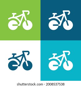 Bicycle Flat four color minimal icon set