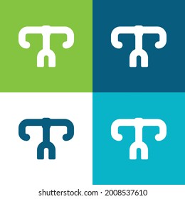 Juego de iconos mínimo de cuatro colores Plano