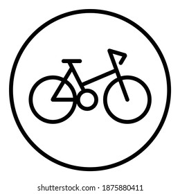 Bicycle Flat Icon Isolated On White Background