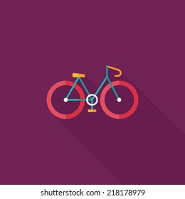 Bicycle flat icon with long shadow