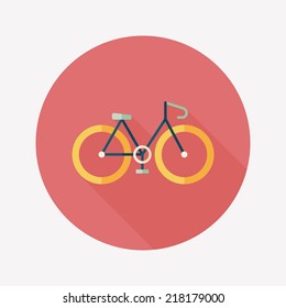 Bicycle flat icon with long shadow