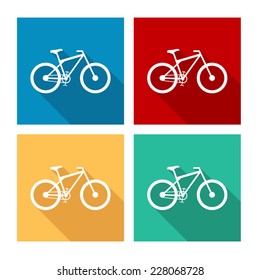 bicycle  - flat icon with long shadow