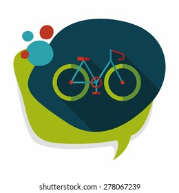 Bicycle flat icon with long shadow