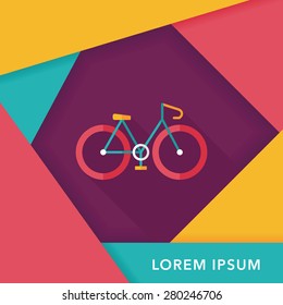 Bicycle flat icon with long shadow