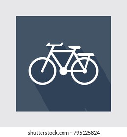 Bicycle flat icon with long shadow
