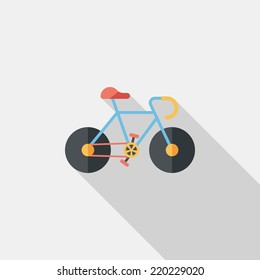 bicycle flat icon with long shadow,eps10