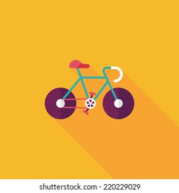 bicycle flat icon with long shadow,eps10