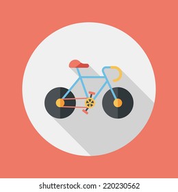bicycle flat icon with long shadow,eps10