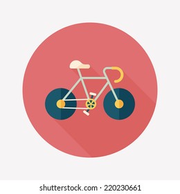 bicycle flat icon with long shadow,eps10