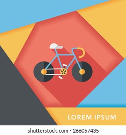 bicycle flat icon with long shadow,eps10