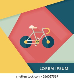 bicycle flat icon with long shadow,eps10