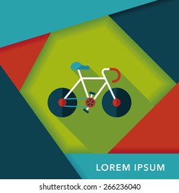 bicycle flat icon with long shadow,eps10