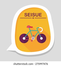 bicycle flat icon with long shadow,eps10