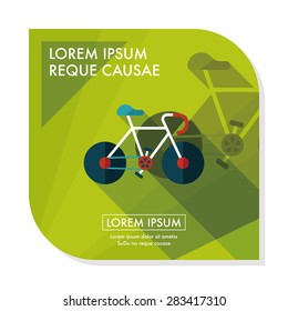 bicycle flat icon with long shadow,eps10